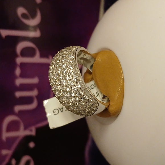 2231434-7.  Simulated Diamond Domed 925 Sterling Silver Ring, size 7 - Picture 4 of 4